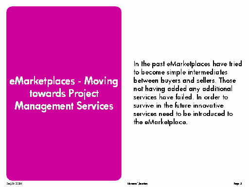 eMarketplaces - Moving towards Project Management Services