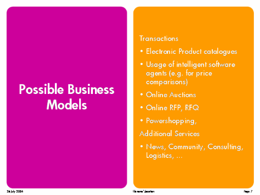Possible Business Models